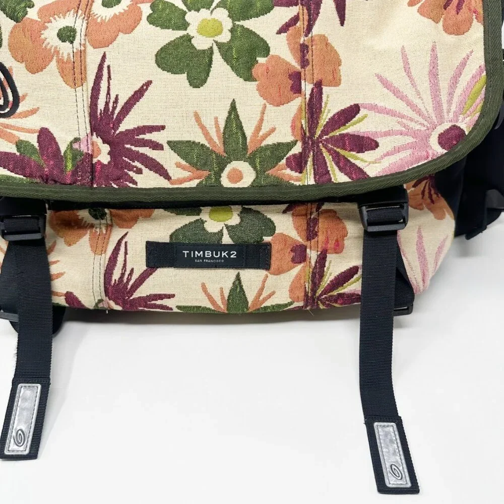 Timbuk2 Floral Messenger Bag in Cream, Green, Orange, Purple